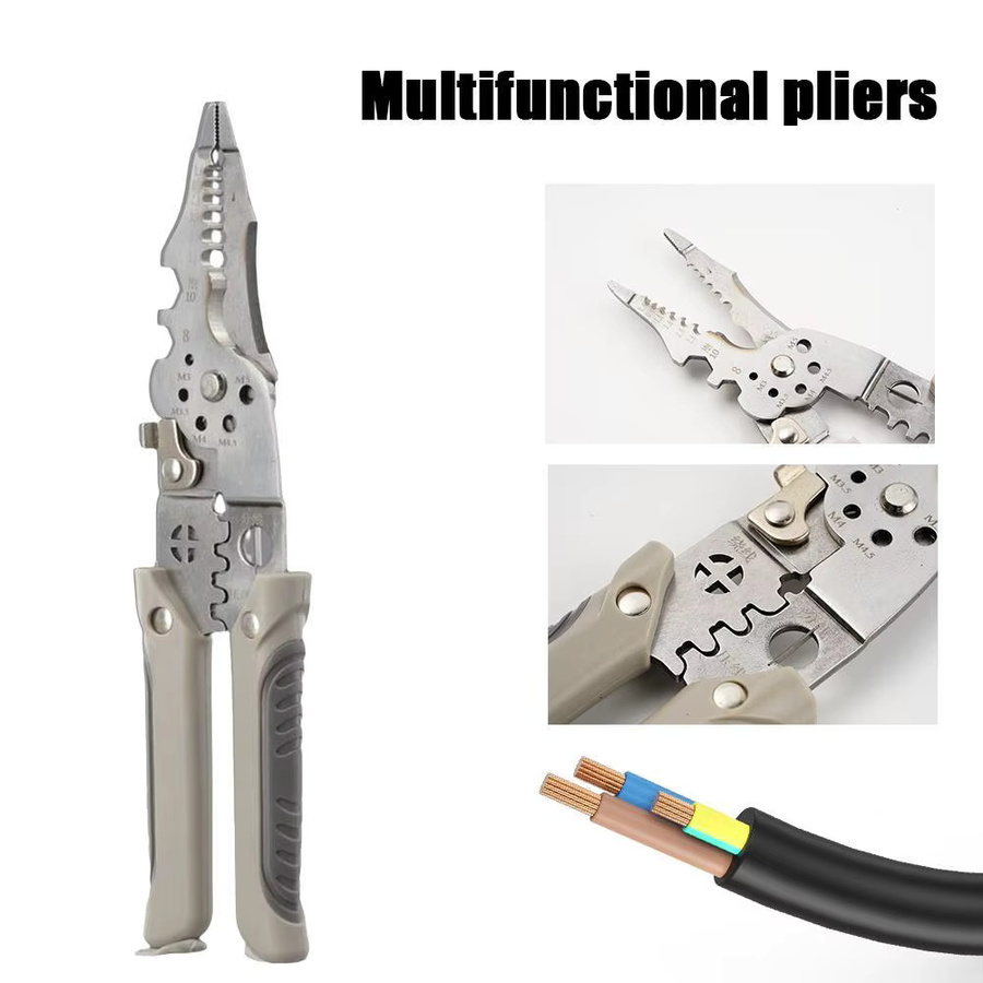 KITPIPI Multifunktionale Abisolierzange für Elektriker zur universellen Kabelbearbeitung und Drahtspaltung - Bild 2