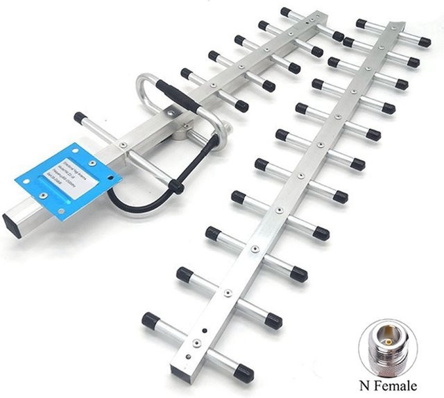 LYNEPAUAIO Externe Außenantenne für mobile Signalverstärker und Repeater, 20 dBi, 800–2700 MHz (2G/3G/4G LTE), N-Buchse, Farbe: Silber - Bild 1