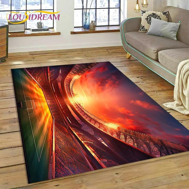 Karpetti 3D-Teppich mit Fußballfeld Motiv in Multicolour, B/H: 90 x 60 cm - Bild 1