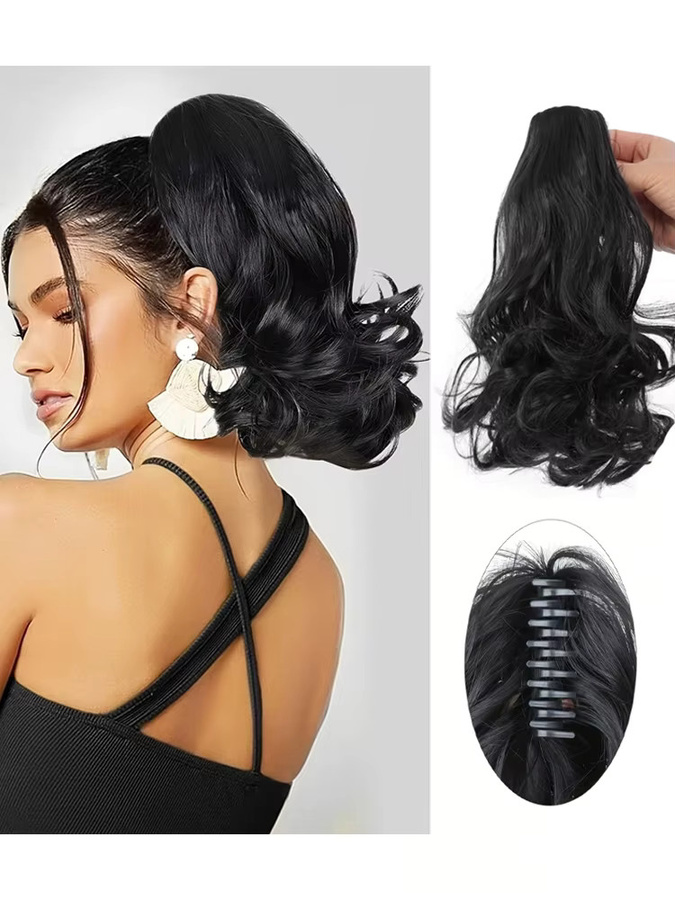 LUPU Clip-in-Haarverlängerung, kurz lockig, 30 cm, Damen - Bild 6