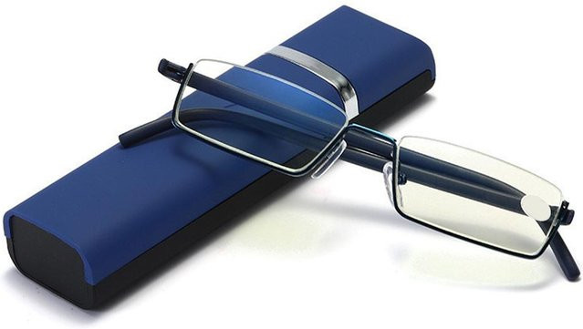 KROKODIL Lesebrille, rectangular, Vollrand, Metal, blue, Unisex - Bild 1