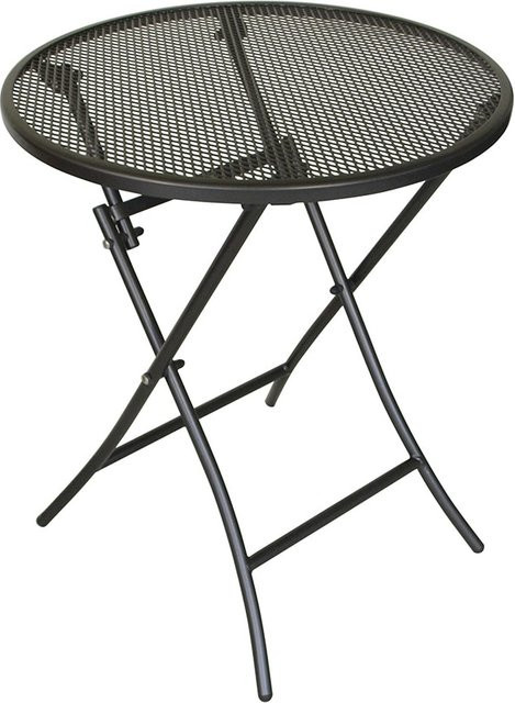 DEGAMO Klapptisch MOCCA rund aus Streckmetall in Eisengrau, Durchmesser: 60 cm - Bild 1