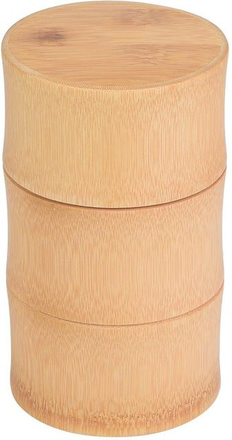 CosyHome Tragbare Tee-Glas-Aufbewahrungsbox aus Bambus in Beige - Bild 1