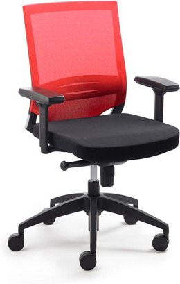 Mayer Sitzmöbel Drehstuhl 2475 mit Armlehnen und Rollen, rot, B: 65 cm, H: 106 cm - Bild 1