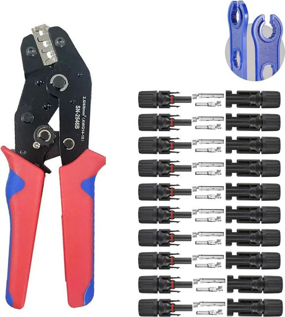 SN2546B Draht-Crimpzange für Solarstecker und Solar-PV-Kabel, Crimpwerkzeug für Solarverbinder, AWG 14-10 und 2,5/4/6mm², Mehrfarbig - Bild 1