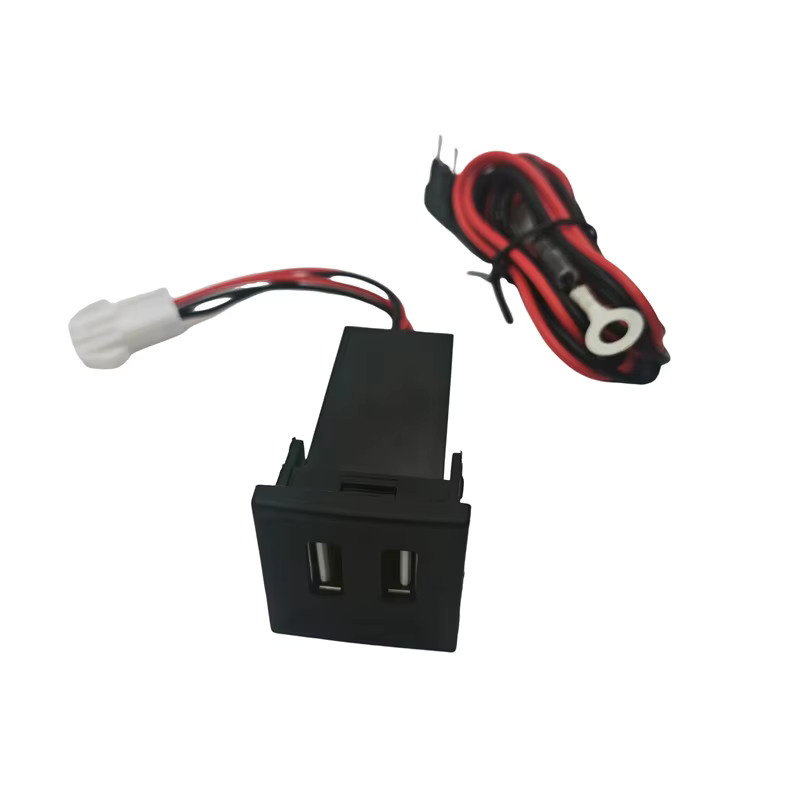 12V Dual USB Auto Ladegerät Adapter für VW T5 Transporter 2003-2009 in Schwarz - Bild 2