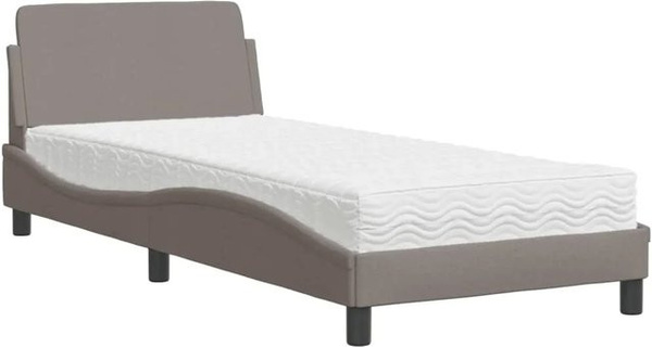 vidaXL Bett mit Matratze aus Stoff und Schaumstoff in Taupe, B/T/H: 80 x 200 cm