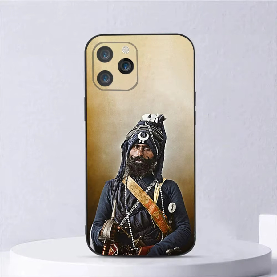 Nihang Singh Sikh Pioneer Silikon Handyhülle für iPhone in Schwarz - Bild 2