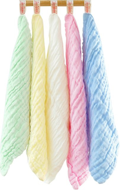 Kangobaby 5er Pack Baby-Gesichtstücher aus atmungsaktiver Musselin-Baumwolle, Spucktücher für Neugeborene, Weiß und Mehrfarbig, B/B/B: 25 x 25 x 25 cm - Bild 1