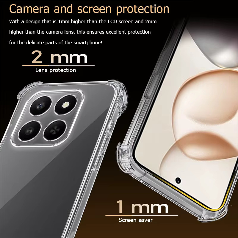 Bruchsichere transparente Handyhülle mit Eckenschutz für Honor Pro Lite Ultra Smart GT - Bild 2