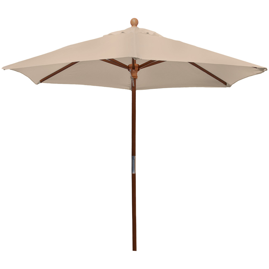 anndora Sonnenschirm rund Dark Natural mit Winddach und UV-Schutz, Durchmesser: 210 cm - Bild 1