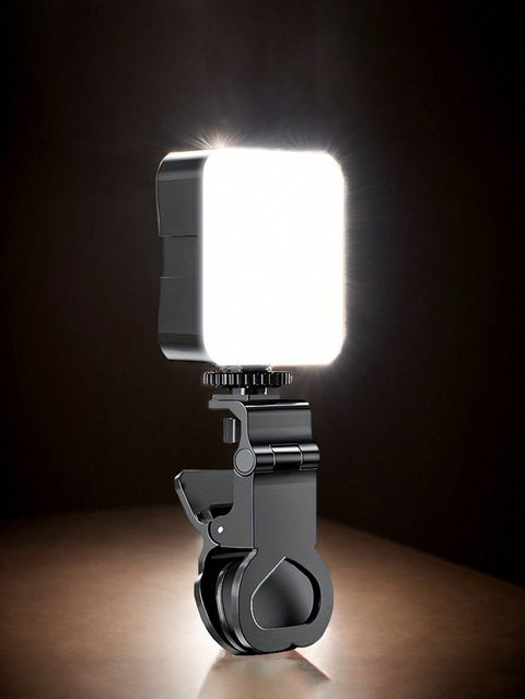 Tragbares Mini-Clip-On Ringlicht für Selfies in Schwarz - Bild 1