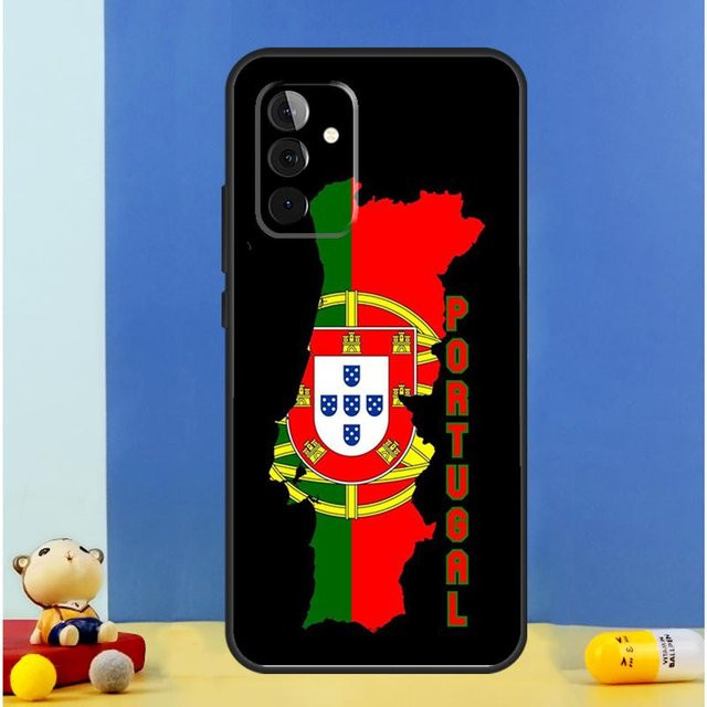 Samsung Galaxy Handyhülle Portugal Pass Flagge Design in Schwarz für verschiedene Samsung Galaxy Modelle wie A16 A36 A56 A06 A54 A34 A14 A13 A53 A12 A22 A32 A52 A35 A17 A15 A55 A26 - Bild 1