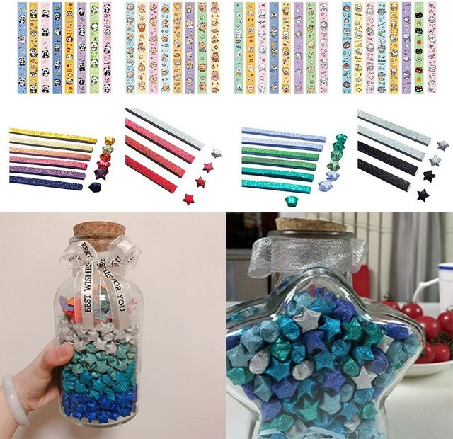 540 Blatt Buntes Stern-Origami-Papier Einseitig Bedruckt für Kunsthandwerk und Scrapbooking in Multicolour - Bild 1