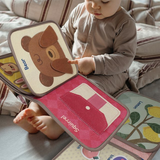 LOLOTREE Montessori Busy Book, Baby-Frühpädagogungsbuch, Stoffbuch für Tiere, Bunt / Mehrfarbig - Bild 1