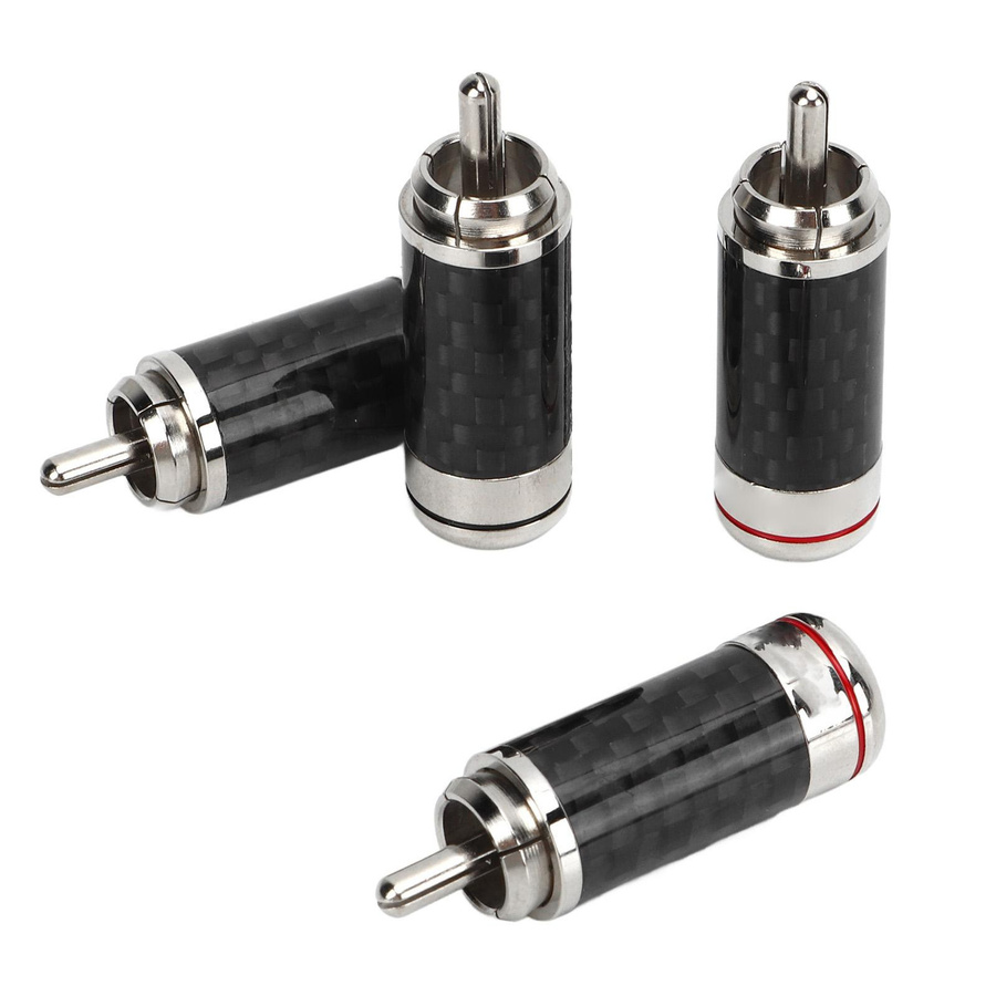 Koogeelife Cinch-Stecker Metall Audio Video Adapter Set, 4 Stück, Schwarz, Länge: 40 mm - Bild 2