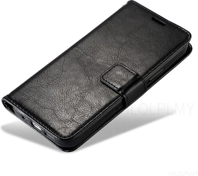 Luxus Leder Flip Case Brieftaschenhülle für Nokia 1.4 in Schwarz - Bild 1