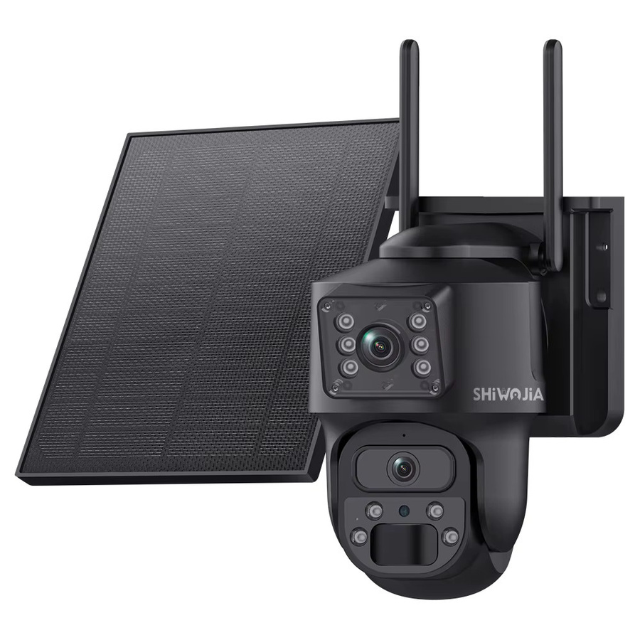 SHIWOJIA Solar Sicherheitskamera mit 8MP Dual Objektiv, 4G und WiFi, 10500mAh Akku, AOV Funktion und Nachtsicht in Schwarz - Bild 7
