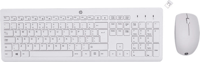 HP 230 Kabelloses Tastatur und Maus Set in Weiß mit QWERTY Layout - Bild 1