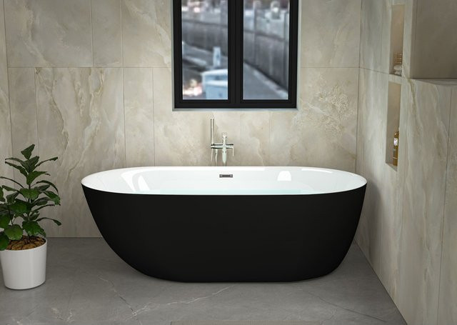 Sanotechnik Melbourne Acryl Badewanne oval weiß B: 170 cm, T: 74 cm, H: 56 cm - Bild 1