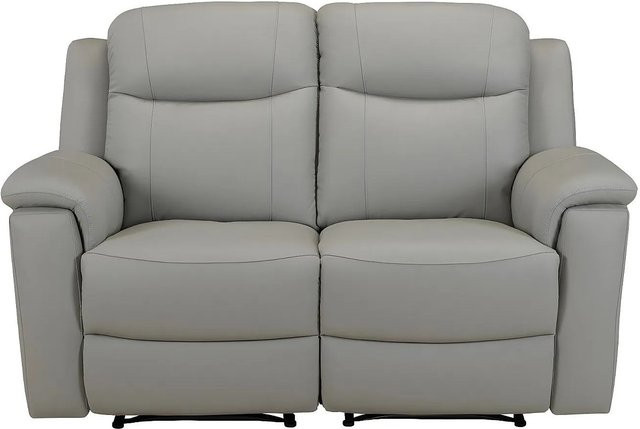 Vente-unique Relaxsofa Evasion in Lichtgrau mit Lederbezug, Breite: 156 cm - Bild 1