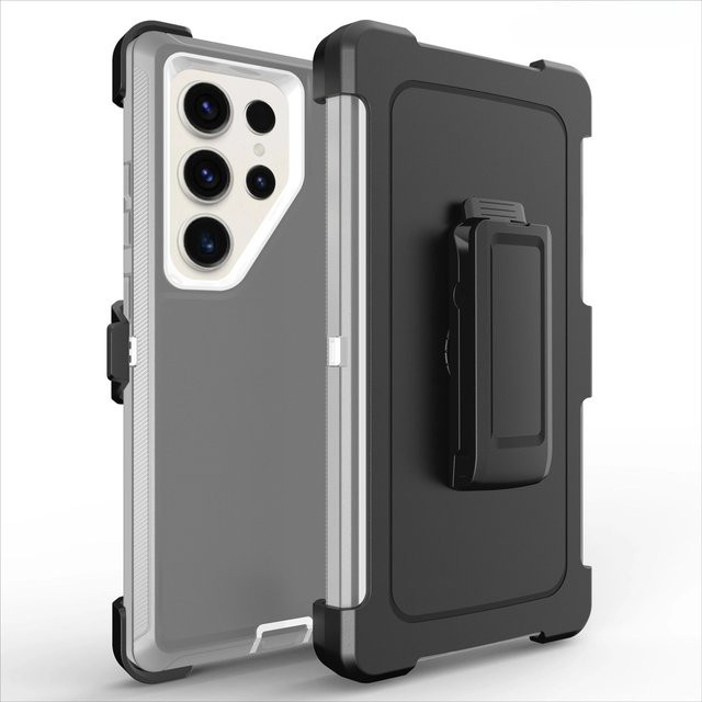 Stoßfeste Schutzhülle mit Gürtelclip für Samsung Galaxy S25 S24 S23 S22 S21 Plus FE Note 20 Ultra in Transparent - Bild 1