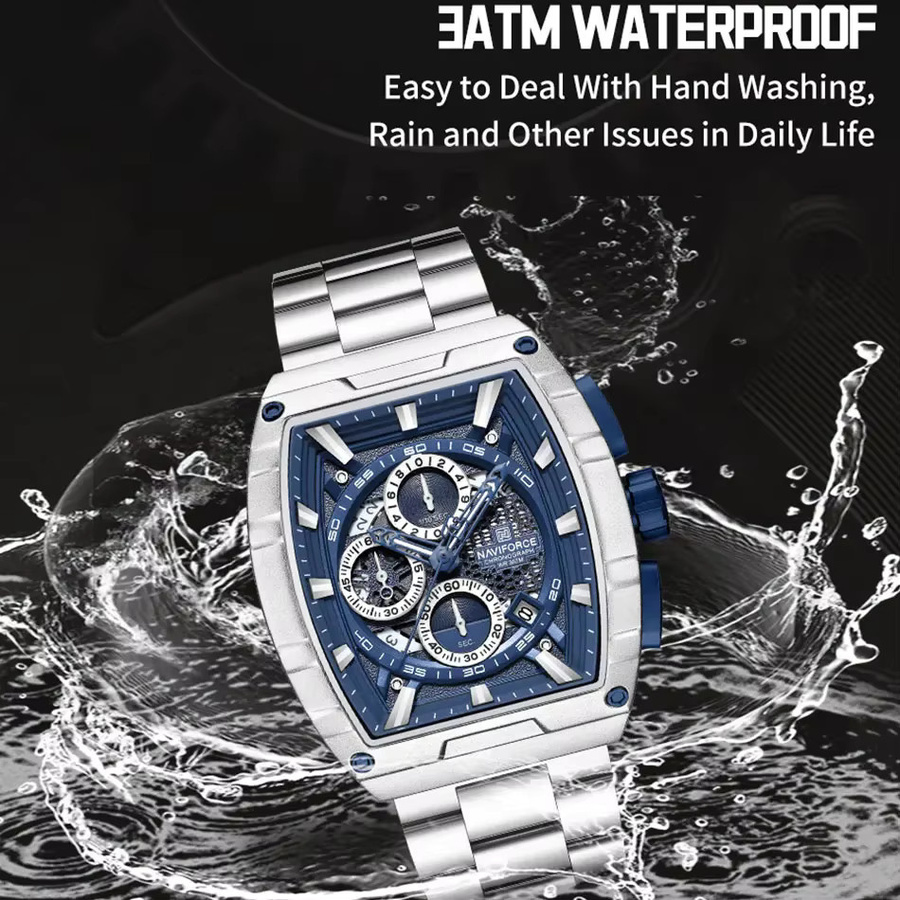 NAVIFORCE Chronograph, Quarz, Edelstahl, Blau, Herren - Bild 4