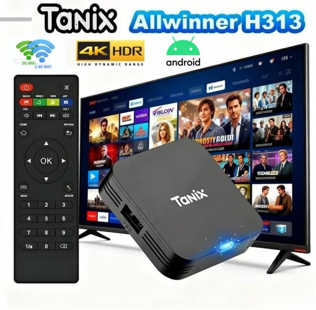 Tanix TX1 Android 10.0 TV-Box mit 2GB RAM und 16GB Speicher, 4K HDR Media Player, Allwinner H313 Prozessor, 2,4G WLAN, Schwarz - Bild 1