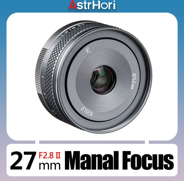 AstrHori APS-C 27mm F2.8 II Kameraobjektiv mit manuellem Fokus für Fujifilm XF-Mount und Canon EF-M in Schwarz oder Grau - Bild 1
