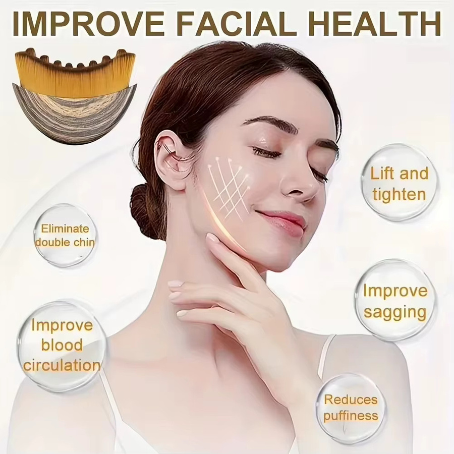 Lymphatische Kontur-Gesichtsbürste, Lymphdrainage-Massagebürste, Unisex - Bild 3