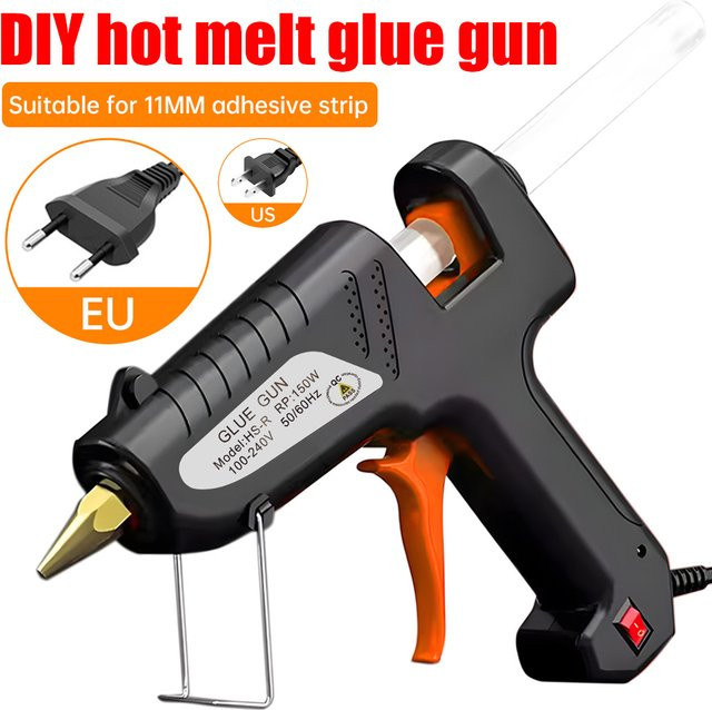 Aideepen Industrielle Heißklebepistole 150W in Schwarz für DIY-Bastelarbeiten und Heimwerkerprojekte mit 11mm Klebestiften - Bild 1