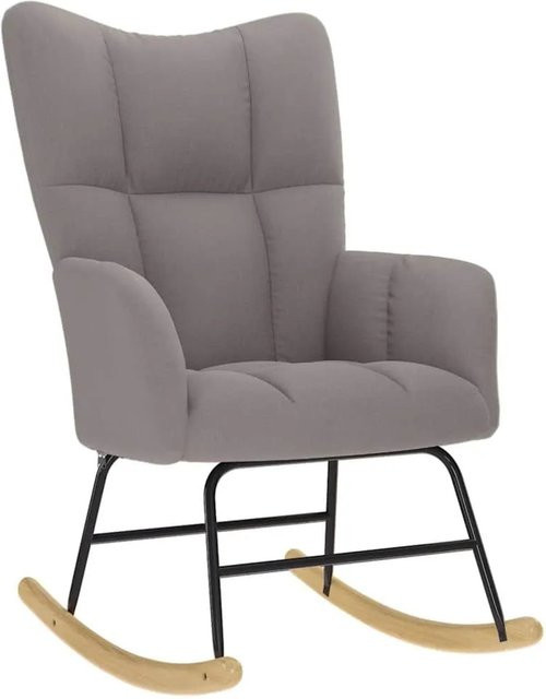 vidaXL Schaukelstuhl in Taupe mit Stoffbezug und Armlehnen, B/T/H: 78 x 61 x 95 cm - Bild 1