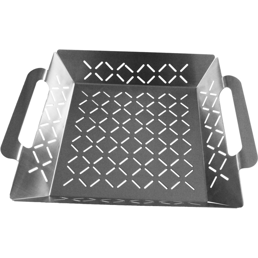 Steuber Grillkorb Groß aus Edelstahl in Silber, B/T/H: 34,5 x 29,5 x 6,5 cm - Bild 2