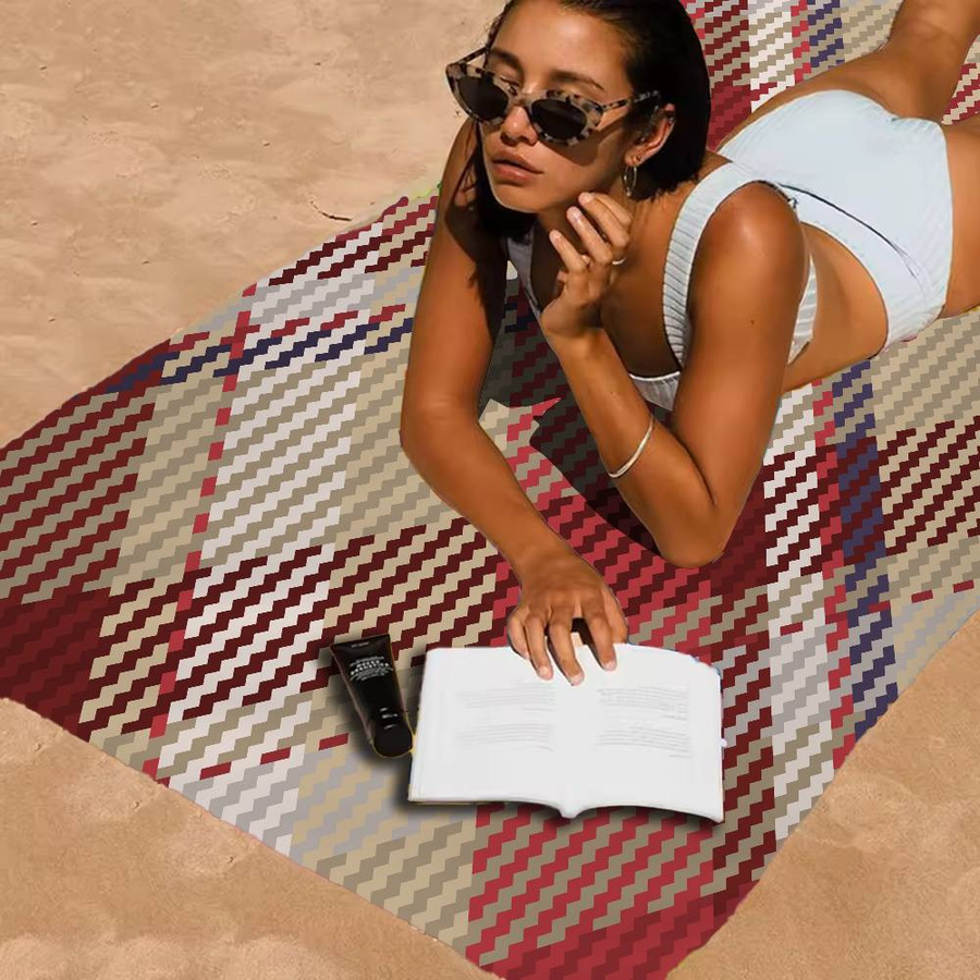 Ka Chen Muda Strandtuch mit schottischem Tartan-Print in Multicolor, schnelltrocknendes Mikrofaser-Badetuch für Strand, Pool und Yoga, Breite: 40 cm, Höhe: 60 cm - Bild 2