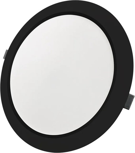 LUXULA LED Einbauleuchte Schwarz Rund, 12W, 1200lm, IP44, CCT einstellbar, Durchmesser: 17,3 cm, Höhe: 2,6 cm - Bild 1