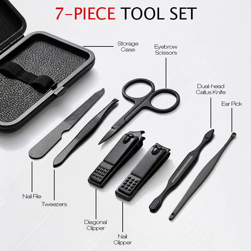 LGRAMER Nagelknipser-Set, 7-teilig, Unisex, Schwarz-Blau - Bild 5