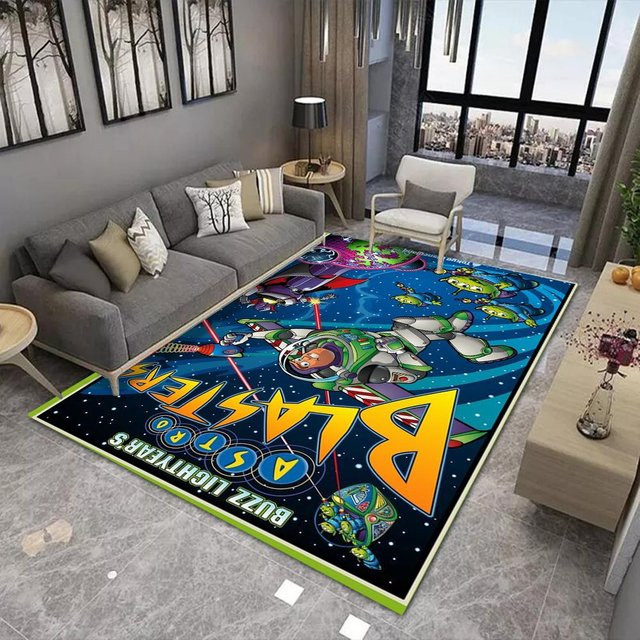 Miniso Disney Buzz Lightyear Teppich Artoon für Kinderzimmer und Wohnzimmer, B/B: 80 x 120 cm, Mehrfarbig - Bild 1