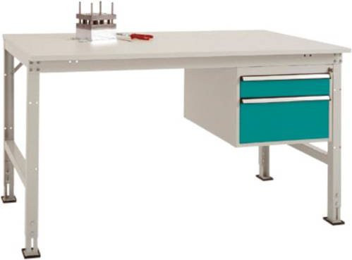 Manuflex AU5767.5021 Universal Komplett-Arbeitstisch mit Kunststoff-Platte, höhenverstellbar, B/T/H: 200 x 80 x 76-87 cm - Bild 1