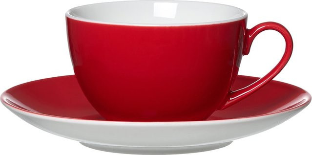 Ritzenhoff & Breker Kaffeetasse Doppio mit Untertasse, Rot, 200 ml - Bild 1
