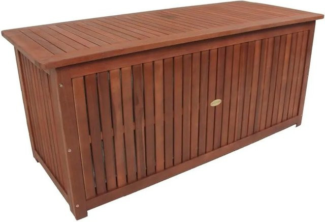 DELUKE Auflagenbox JOANA Gartenbox aus geöltem Akazienholz in Natur Braun, B/T/H: 133 x 58 x 55 cm - Bild 1