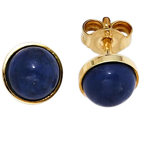 Colfem Ohrstecker, 333 Gelbgold, Lapislazuli, blau, Unisex - Bild 1