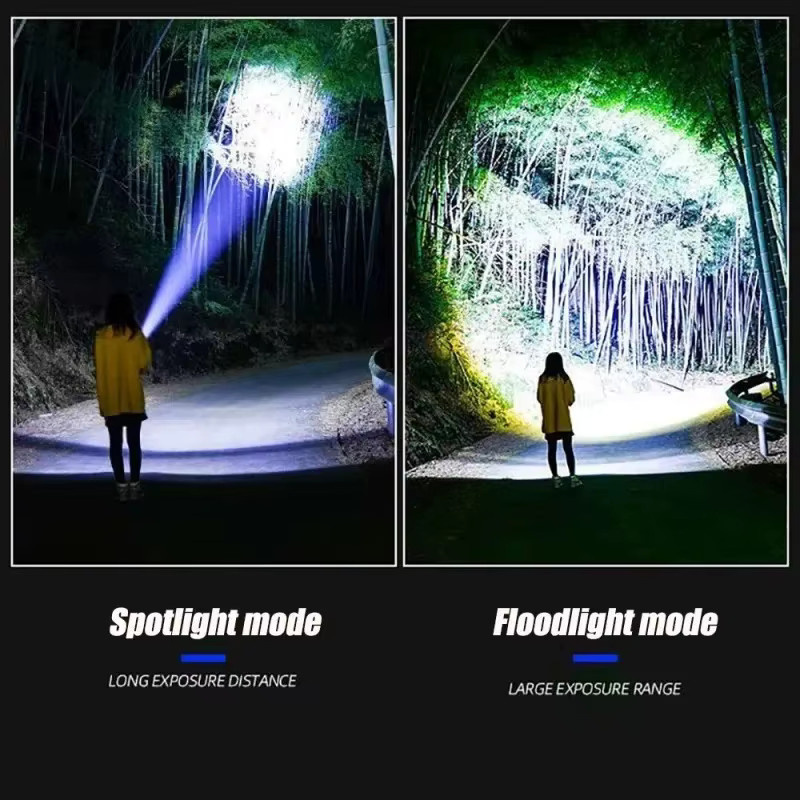 JIASHUAIXIN Taktische LED-Taschenlampe mit 15000 mAh Akku und 1000 W Leistung in Schwarz - Bild 5