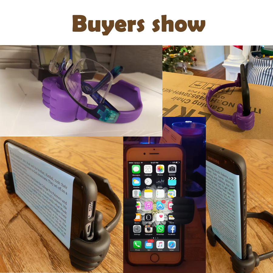 Universal Daumen-Handyhalter und Tablet-Ständer in Orange für iPhone, Huawei und iPad - Bild 5