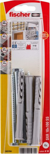 Fischer SXR Langschaftdübel mit Schrauben, Durchmesser: 10 mm, Länge: 100 mm, Farbe: Silber/Grau - Bild 1