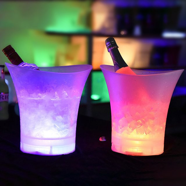 Wasserdichter LED Eiskübel von NICEYARD in 4 Farben für Bars und Partys, 5 l - Bild 1