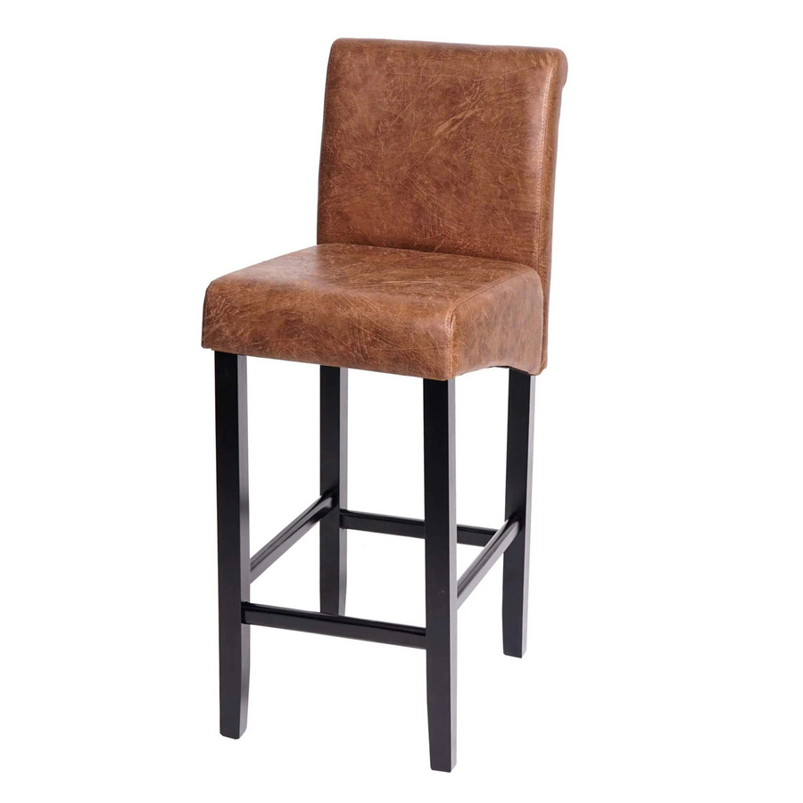 MCW Barhocker C33 in Braun mit Wildlederimitat und Retro-Look - Bild 2