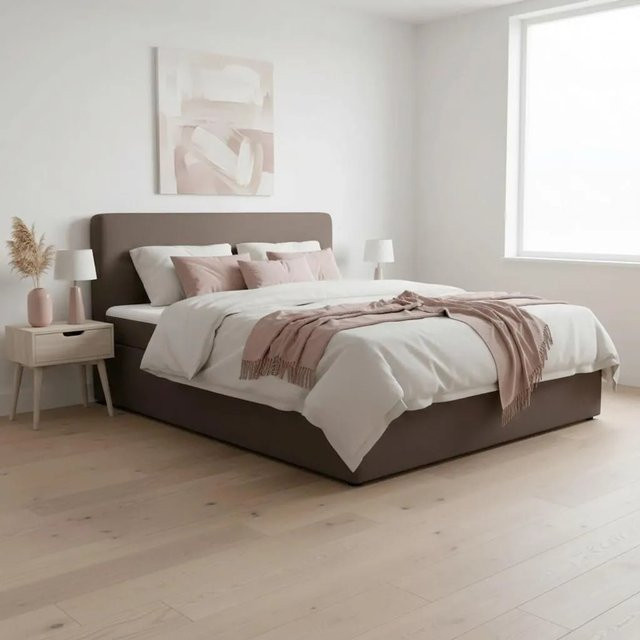 Bessagi Home Boxbett Marco Hybrid in Braun mit Taschenfederkern, B/T: 180 x 200 cm - Bild 1