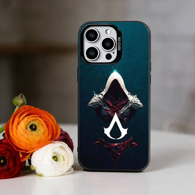 Assassins Creed Handyhülle für iPhone 17, 16, 15, 14, 13, 12, 11 und Modelle wie Pro Max oder XS in Bunt Silber - Bild 1