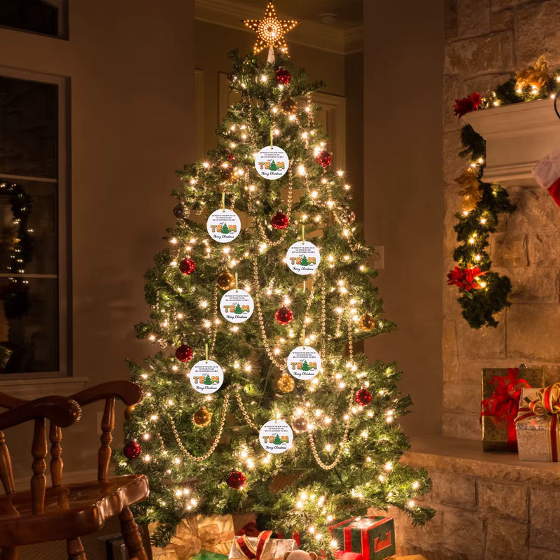 Weihnachtsschmuck als Hängeornament mit weißem Schriftzug aus Kunststoff für deinen Weihnachtsbaum - Bild 6