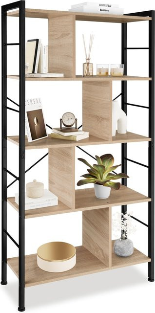 tectake Regal Charleston Industrial Style aus Holz und Stahl in Braun, B/T/H: 75,5 x 30 x 155 cm - Bild 1